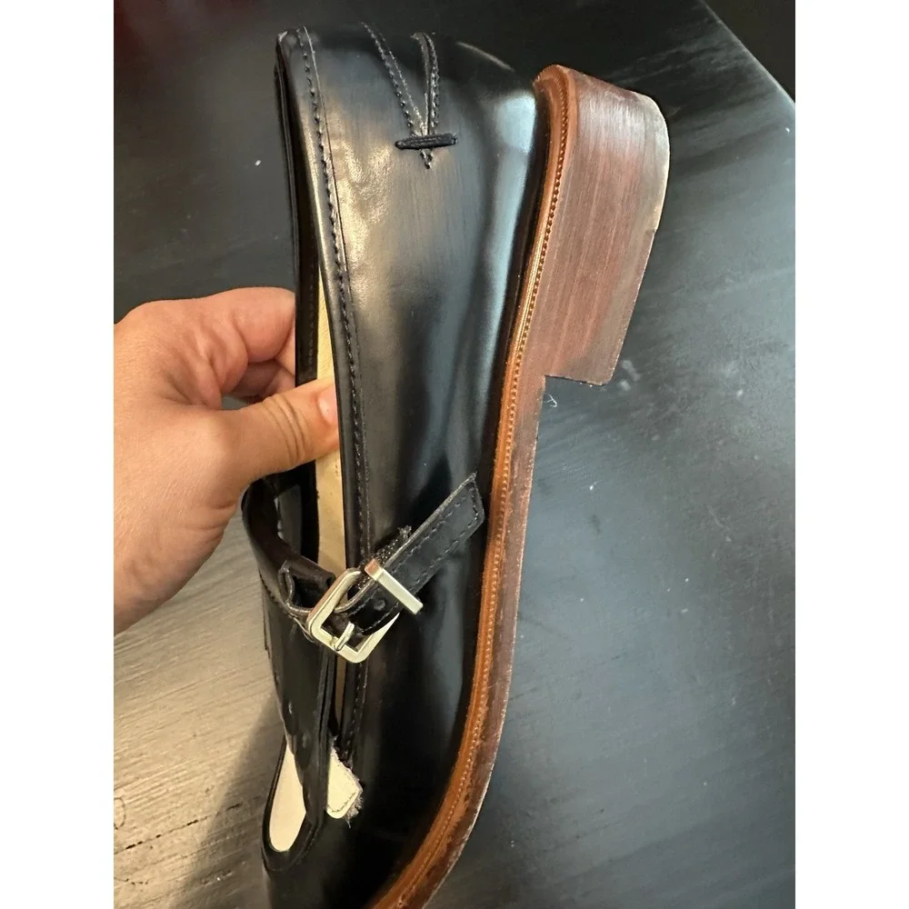 Vtg Robert Clergerie Paris Tassel Black White Patent Leather Shoes Loafers 37 -7